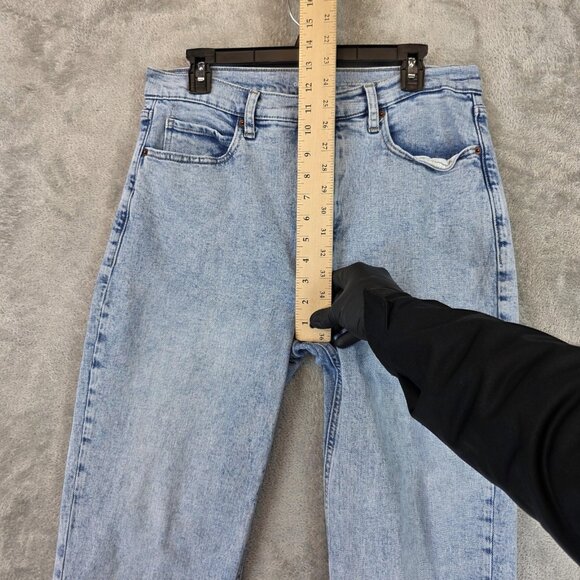 Old Navy Jeans Womens 12 Extra High-Rise Sky Hi Straight Button Fly Raw Hem - Picture 3 of 13